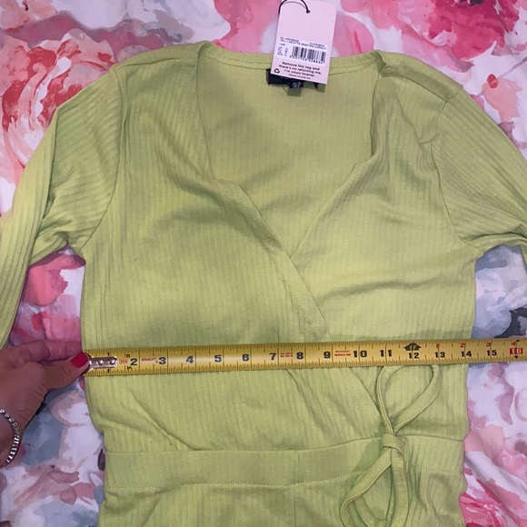 Lime green cotton blend jumpsuit - Picture 2 of 4